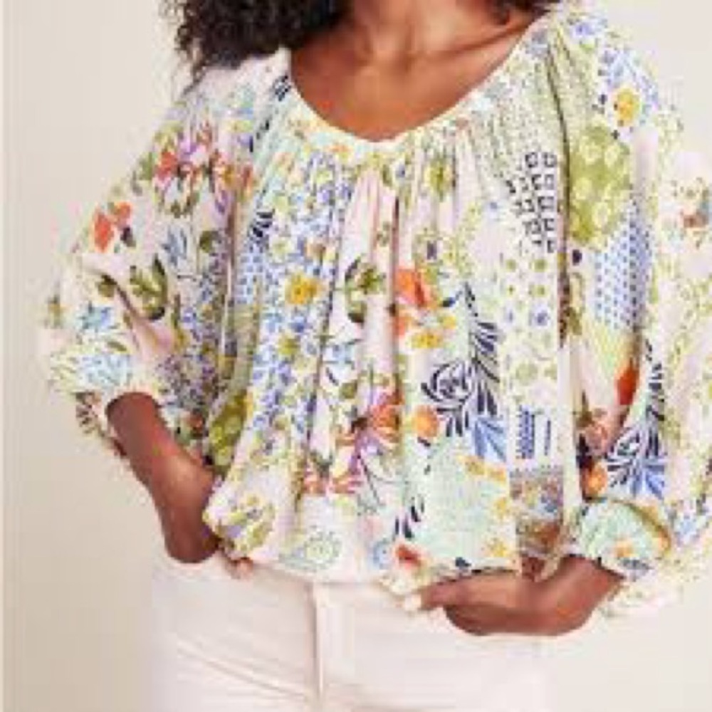 Maeve by Anthropologie Boswell Boho Blouse in Pink - Size 2